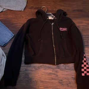 black and pink vans zip up